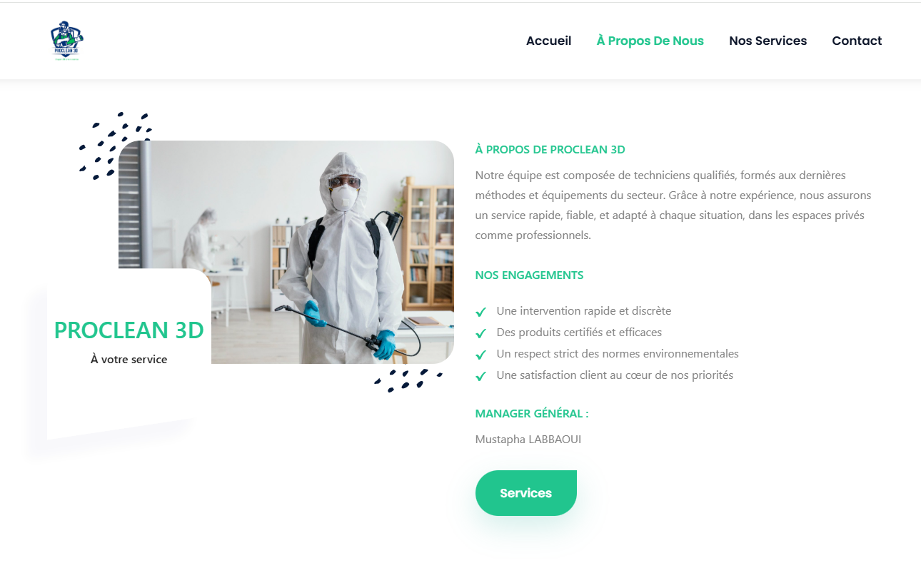Proclean 3D about page  Screenshot
